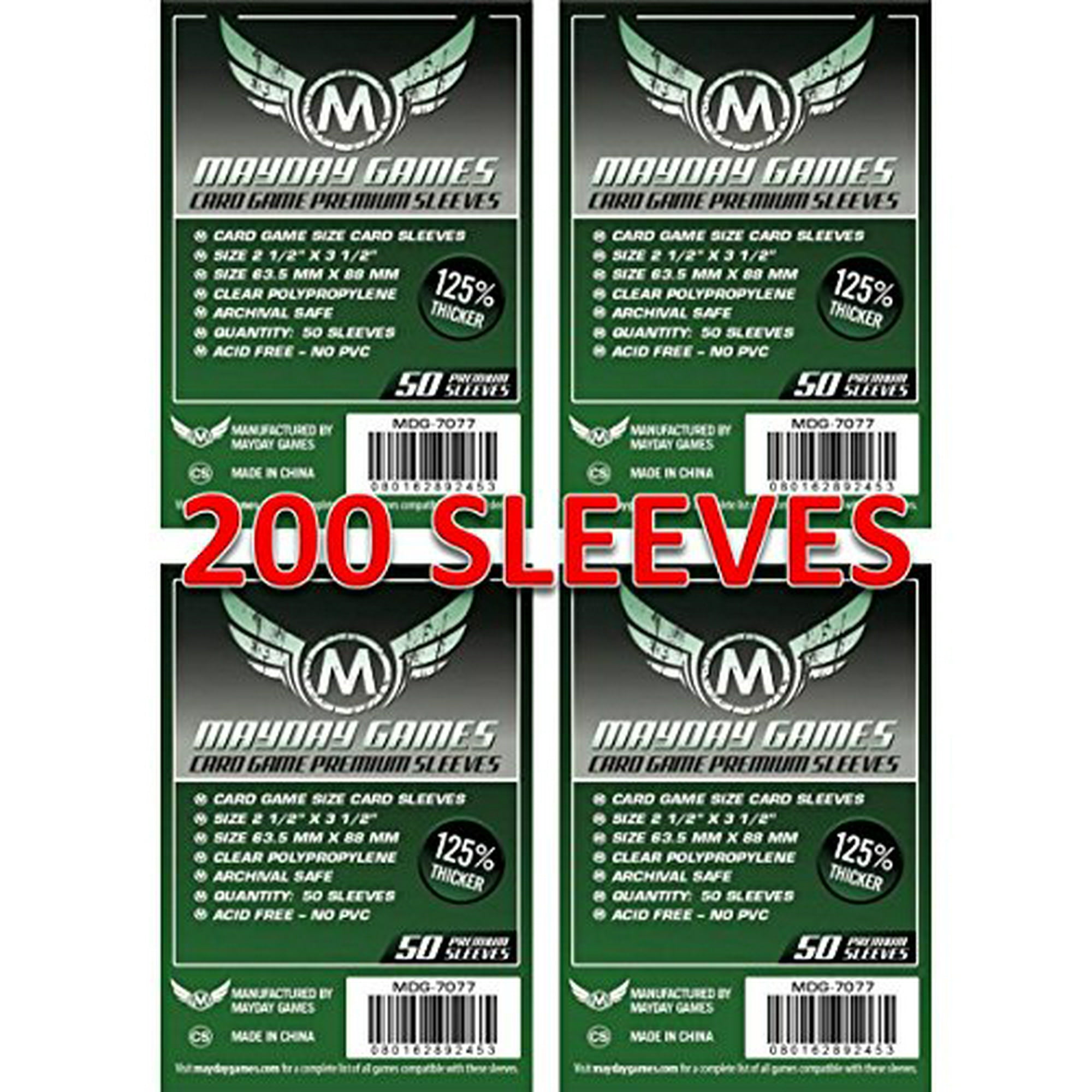 Mayday Games 7077 Clear Premium Card Sleeves 63.5x88 mm 4x50 Pack, 200 sleeves